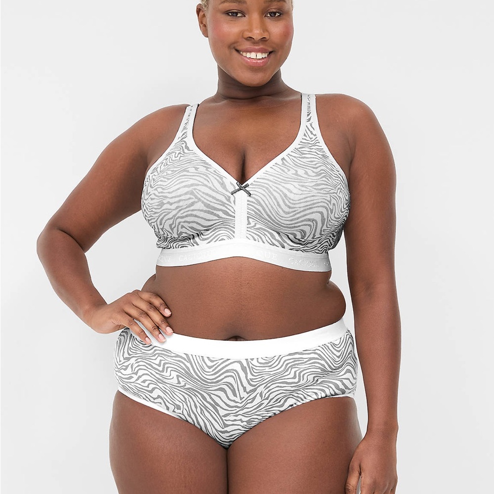 Cacique Black and White Zebra Print Bra